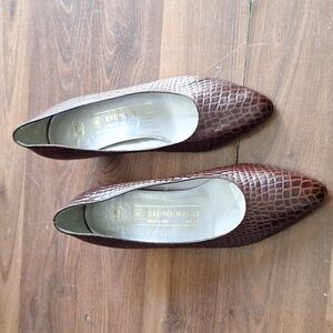 Bruno Magli Brown Flats with Woven Texture